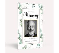 Personalised Funeral Condolence Memorial Sign Board In Loving Memory Celebration of Life Funeral Decorations Remberance Keepsake for Wake (Leaves Design 2)