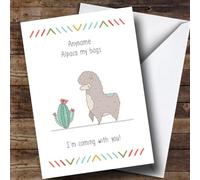 Personalised Funny Alpaca Bags Bon Voyage Travel Card - Good Luck On Travels, Bon Voyage Card, Going Travelling Card, Leaving Card