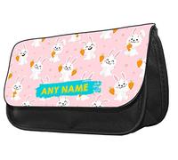 Personalised Funny Animal Rabbit Pattern Any Name Pencil Case, Zipper Pouch, Makeup Bag, Cosmetic Brush Pouch for A Friend Birthday Present Gift Idea.