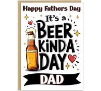 Personalised Funny Beer Fathers Day Card - Happy Father's Day - Custom Name on Banner - Beers & Chill, Cheers Dad, Bad Fun Puns Designs For Him - A5 or A4 Card Sizes (Design 7)