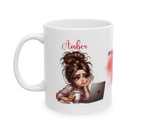 Personalised Funny Coffee Mug with Not a Morning Person Funny Quote, If Monday Had A Face I Would Punch It, White Ceramic Cup, 11 oz, Gift, Christmas, Secret Santa