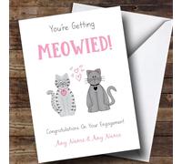 Personalised Funny Cute Cats Engagement Card - Congratulations On Your Engagement Cards, Couple Engagement Card, You're Engaged