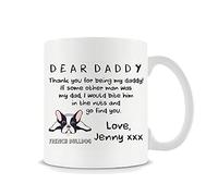 Personalised Funny Dog Daddy Thank You for Being My Daddy Best French Bulldog Dad Dog Dad Birthday Present Idea 11oz / 15oz Ceramic Mug (11 OZ White Ceramic Mug)