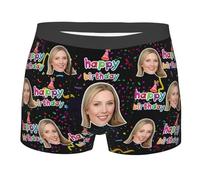 Personalised Funny Face Boxers Briefs for Men with Face Photo, Personalised Men's Underwear Custom Face Boxer Briefs, Personalised Valentine's Day Birthday Gifts for Men Husband Boyfriend, M