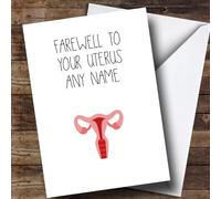 Personalised Funny Farewell Uterus Hysterectomy Get Well Soon Card - Personalised Get Well Soon Card, Sorry You're Poorly, Sick, Ill, Sending Love Card