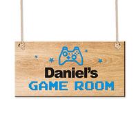 Personalised Funny Gamer Gifts for Boys Custom Gaming Gifts Bedroom Door Sign for Man Cave Novelty Gamer Hanging Sign Accessories for Birthday Christmas Xmas Plaque Xbox Gift for Brother (Design 5)