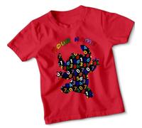 Personalised Funny Math Fashion Learning Number Day Maths Day Mathematical Tee Kids Boys Girls Teen Tee Top T-Shirt #ND 14-15 Years Red