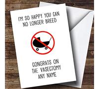 Personalised Funny No Longer Breed Vasectomy Get Well Soon Card | Get Well Soon Card | Sorry You are Poorly