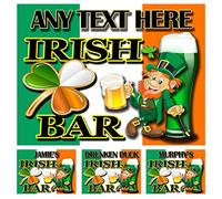 PERSONALISED FUNNY RETRO METAL TIN IRISH BAR PUB SIGN PLAQUE GIFT IDEA (Irish Bar (33), 8" x 6")