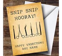Personalised Funny Snip Snip Hooray Vasectomy Get Well Soon Card | Get Well Soon Card | Sorry You are Poorly