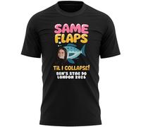 Personalised Funny Stag Do T Shirt - Fish Design Custom Face Location Date Groom Tee, L, Black