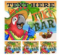 PERSONALISED FUNNY TIKI BAR NOVELTY GIFT IDEA METAL COCONUT BEACH THEME THEME HOME BAR MAN CAVE PARTY (133PER)