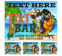PERSONALISED FUNNY TIKI BAR NOVELTY GIFT IDEA METAL SAND & SEA THEME HOME BAR MAN CAVE PARTY (148PER) (150MM X 200MM (6" X 8"))