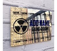 Personalised Game Metal Mirror Gamer Sign - Customised Printed Wall Art Plaque A5 Caution Gaming