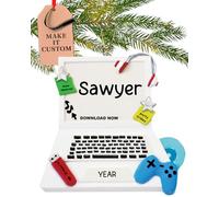 Personalised Gamer Ornament 2025 - Fast & Free 24h Customisation - Teen Christmas Ornaments for Tree - Custom Gift Wrapped Video Games Laptop Keepsake for Teenage Girls, Boys