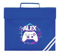 Personalised Gaming Book Bag for BoysComputer Controller Glitch Return to School Nursery Kids Bag, One Size, Royal