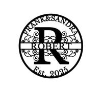 Personalised Garden Metal Sign, Custom Laser Engraved Steel Plaque for Outdoor & Patio Decor- 13 Sizes (6" to 30"), Customisable Text/Name for Garden Wall Art (Style 03)