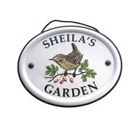 Personalised Garden Sign Hanging Outdoor Tin Plaque Embossed Metal Wall Signs "Sheila's Garden"