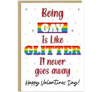 Personalised Gay Valentines Day A5 Cards for Boyfriend Husband LGBTQ+ Couples - Custom Name Funny Pride Designs Being Gay Born This Gay AF Kiss Me Proud Lifes Too Short (Being Gay Is Like)