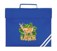 Personalised Gazelle Book Bag Jungle Safari Design Kids School Reading Folder Boys Girls Back to School Infant Primary Kids, One Size, Royal