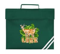 Personalised Gazelle Book Bag Jungle Safari Design Kids School Reading Folder Boys Girls Back to School Infant Primary Kids, One Size, Bottle