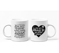 Personalised Gems Our Love for You Will Never Cease There Will Always Be a Missing Piece Ceramic Mug 11-Ounce Handcrafted in the UK Gift Birthday Present Christmas Cup Death
