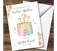 Personalised Gender Reveal Card For Anyone Cake | Custom Greetings Card For Gender Reveal Any Text Inside & Out