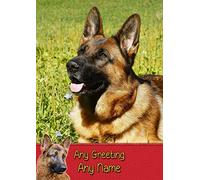 Personalised German Shepherd Dog Greeting Card (Birthday, Christmas, Any Occasion) - Custom Card for Him or Her Male Female Family Kids Boys Girls any Age