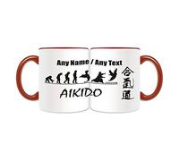 Personalised Gift - Aikido in Chinese Character Mug (Martial Arts Design Theme, Colour Options) - Any Name/Message on Your Unique - Kung Fu Kungfu Evolution Japanese Japan Aikidoka