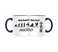 Personalised Gift - Aikido in Chinese Character Mug (Martial Arts Design Theme, Colour Options) - Any Name/Message on Your Unique - Kung Fu Kungfu Evolution Japanese Japan Aikidoka