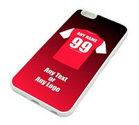 Personalised Gift - Arsenal iPhone 6 / 6s Plus Case (White, Football Club Design Theme) - Any Name/Message on Your Unique - Apple 6+ 6s+ 6Plus 6sPlus TPU - The Gunners