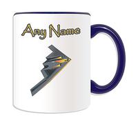 Personalised Gift - B-2 Spirit Mug (Military Design Theme, Colour Options) - Any Name / Message on Your Unique - Army Armed Forces Soldier World War Weapon Battle Aircraft Air Plane Aeroplane AirPlane Attack Gunship Bomber Transport Airliner Warfare Reconnaissance Observation Rescue Cargo Jet Propeller UAV Mission B2 Spirit RAF Fighter Stealth Bomber