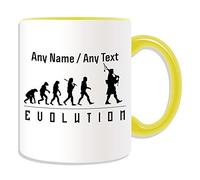 Personalised Gift - Bagpipe Mug (Evolution Design Color) Any Name Message Unique - Player Outline Event Hobby Classical Music Musician Wind Pipe Chanter Highland Scottish Scotland History