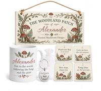Personalised Gift Box Set For Mushroom Lover Forest Forager Crest Mug