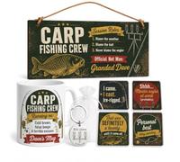 Personalised Gift Box Set Funny Carp Fishing Crew Banter Mug Plaque