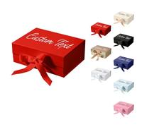 Personalised Gift Box with Text & Photo, Custom Valentines Gift Box with Magnetic Lid and Ribbon, Black & White Gift Boxes for Presents, Ideal for Bride, Bridesmaid, Birthday, Valentine's Day