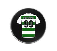 Personalised Gift - Celtic Glass Round Coasters (Football Club Design Theme, Colour Options) - Any Name/Message on Your Unique Mat Pad - The Bhoys Hoops Celts