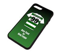 Personalised Gift - Celtic iPhone 7/8 Case (Black, Football Club Design Theme) - Any Name/Message on Your Unique - Apple TPU - The Bhoys Hoops Celts