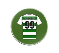 Personalised Gift - Celtic Round Gloss Hardboard Coaster (Football Club Design Theme, Colour Options) - Any Name/Message on Your Unique Mat Pad - The Bhoys Hoops Celts