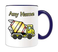 Personalised Gift - Concrete Mixing Transport Truck Mug (Transport Design Theme, Colour Options) - Any Name / Message on Your Unique - Cement Inâ€“Transit Mixer Construction Road Worker Heavy Vehicle HGV Driver