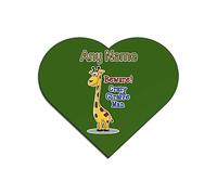 Personalised Gift - Crazy Giraffe Man HEART Mouse Mat (Animal Slogan Design Colour) Any Name Message Unique Pad Matt - Zoo Silly Cute Funny Novelty Wild Lover