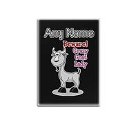 Personalised Gift - Crazy Goat Lady Glass Fridge Magnet (Animal Slogan Design Colour) Any Name Message Unique - Zoo Silly Cute Funny Novelty Wild Lover Farm Sheep Lamb Devil