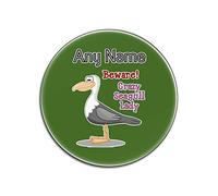 Personalised Gift - Crazy Seagull Lady Round Gloss Coaster (Animal Slogan Design Colour) Any Name Message Unique - Zoo Silly Cute Funny Novelty Wild Lover Bird Ocean Seaside