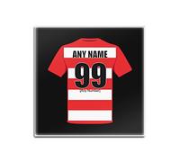 Personalised Gift - Doncaster Rovers Square Gloss Hardboard Coaster (Football Club Design Theme, Colour Options) - Any Name/Message on Your Unique Mat Pad - The Rovers Vikings Donny