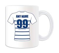 Personalised Gift - Featherstone Rovers Mug (Rugby League Design Theme, White) - Any Name/Message on Your Unique Mug - Fev The Flat Cappers Colliers Club