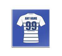 Personalised Gift - Featherstone Rovers Square Glass Coaster (Rugby League Design Theme, Colour Options) - Any Name/Message on Your Unique Mat Pad - Fev The Flat Cappers Colliers
