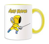 Personalised Gift - Fencing Mug (Sport and Hobby Design Theme, Colour Options) - Any Name/Message on Your Unique - Foil Epee Sabre Fight Olympic
