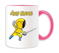 Personalised Gift - Fencing Mug (Sport and Hobby Design Theme, Colour Options) - Any Name/Message on Your Unique - Foil Epee Sabre Fight Olympic