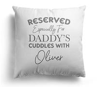Personalised Gift For Father's Day Reserved For Daddy Cuddles Cushion Dads Daddy's Custom Name Cushions Pillow Home Decor Cushions Birthday (Cover & Inner)