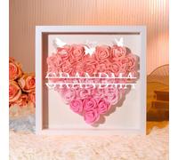 Personalised Gift for Mum Grandma Mother Day Birthday From Daughter Son Custom Flower Shadow Box (For grandma, 3 names)